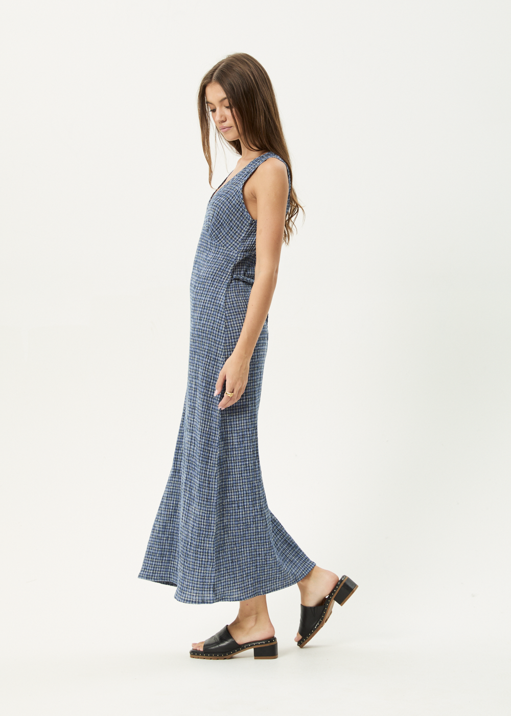 Womens Seersucker Maxi Dress Tully - Marlin - AFENDS