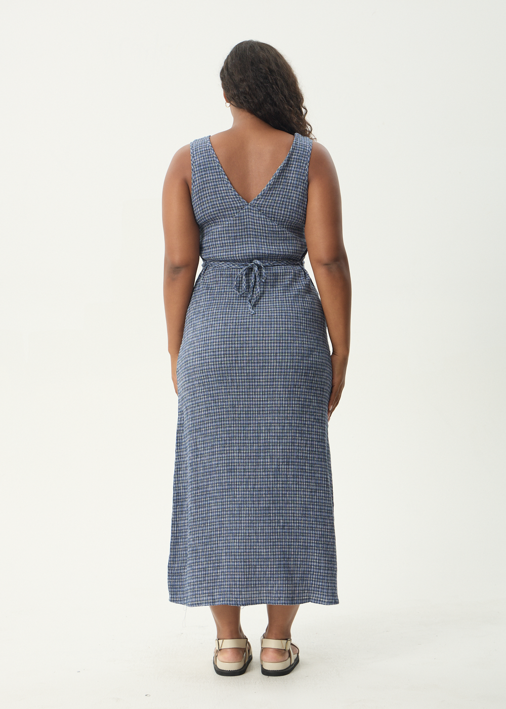 Womens Seersucker Maxi Dress Tully - Marlin - AFENDS