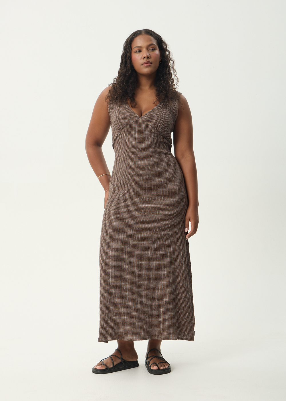 Womens Seersucker Maxi Dress Tully - Hometown Coffee - AFENDS