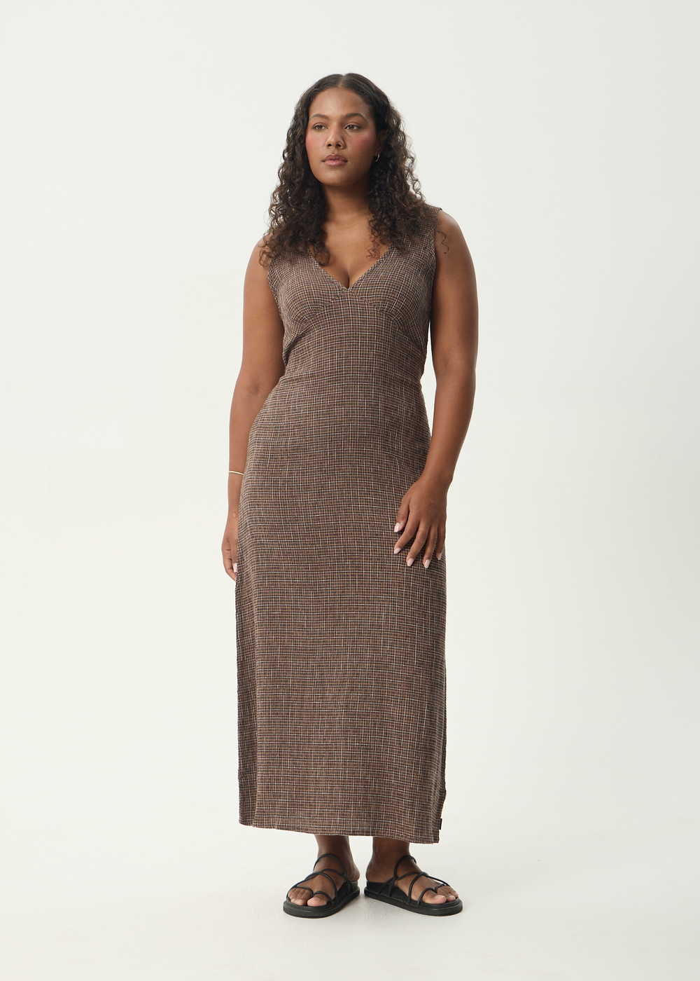 Womens Seersucker Maxi Dress Tully - Hometown Coffee - AFENDS