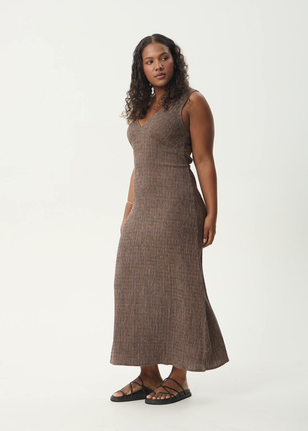 Womens Seersucker Maxi Dress Tully - Hometown Coffee - AFENDS