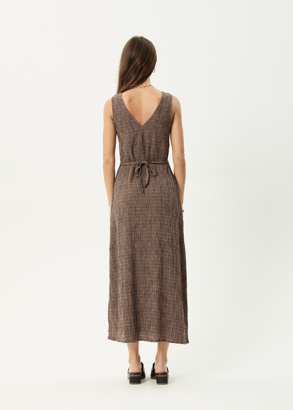 Womens Seersucker Maxi Dress Tully - Hometown Coffee - AFENDS