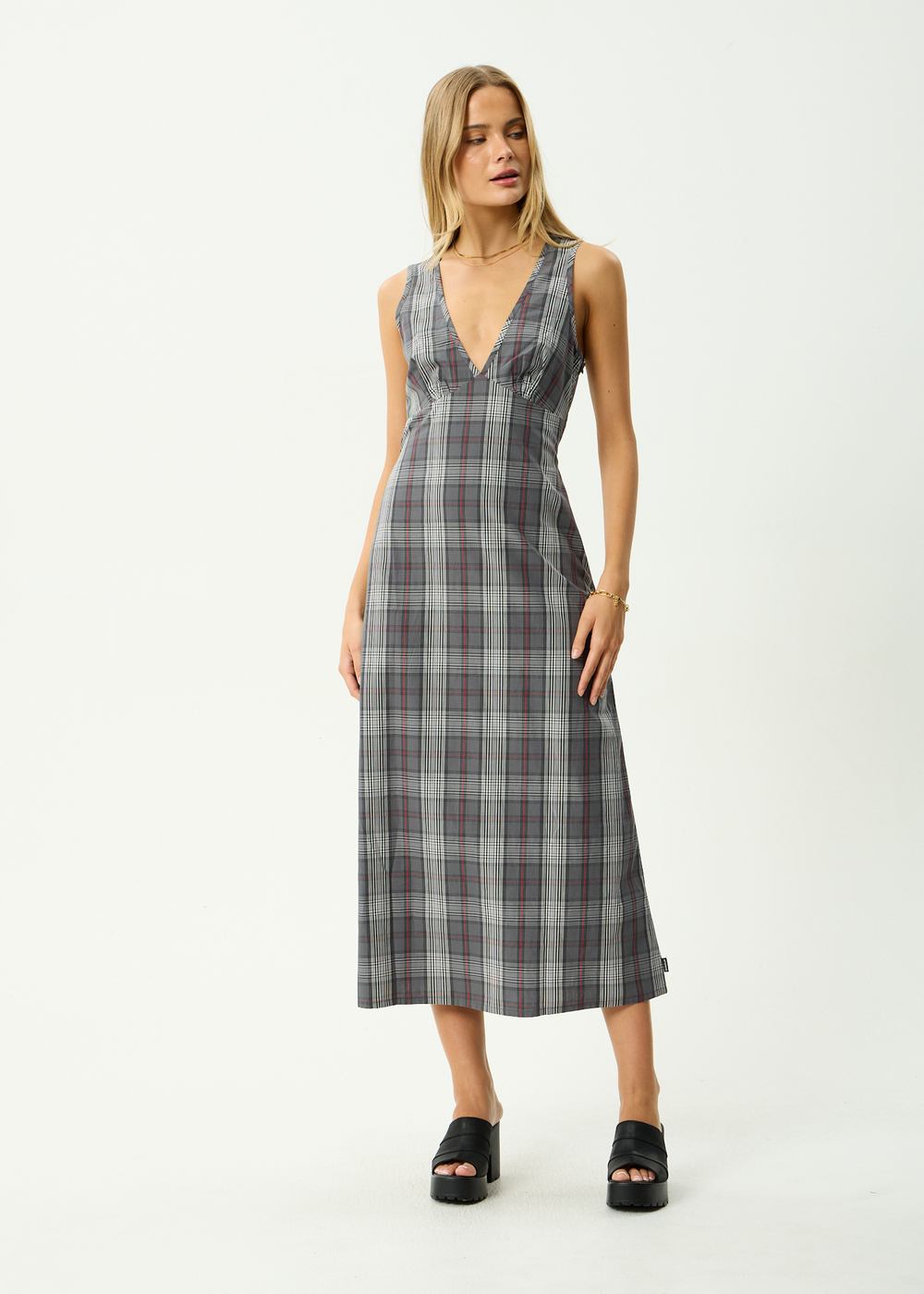 Womens Maxi Dress Eboni - Gunmetal - AFENDS