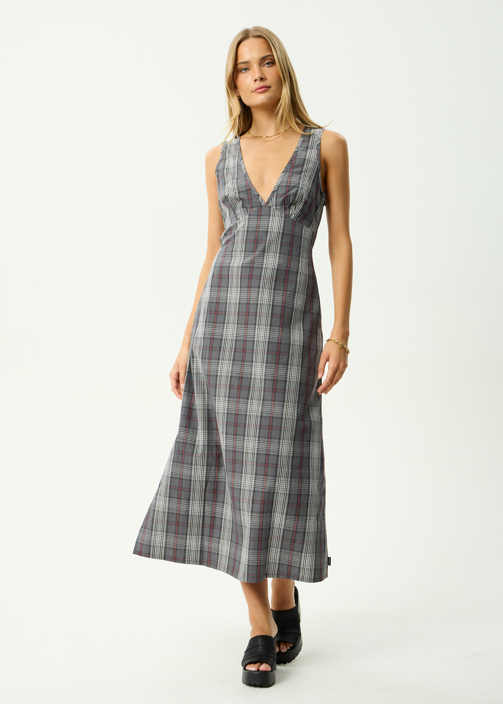 Womens Maxi Dress Eboni - Gunmetal - AFENDS