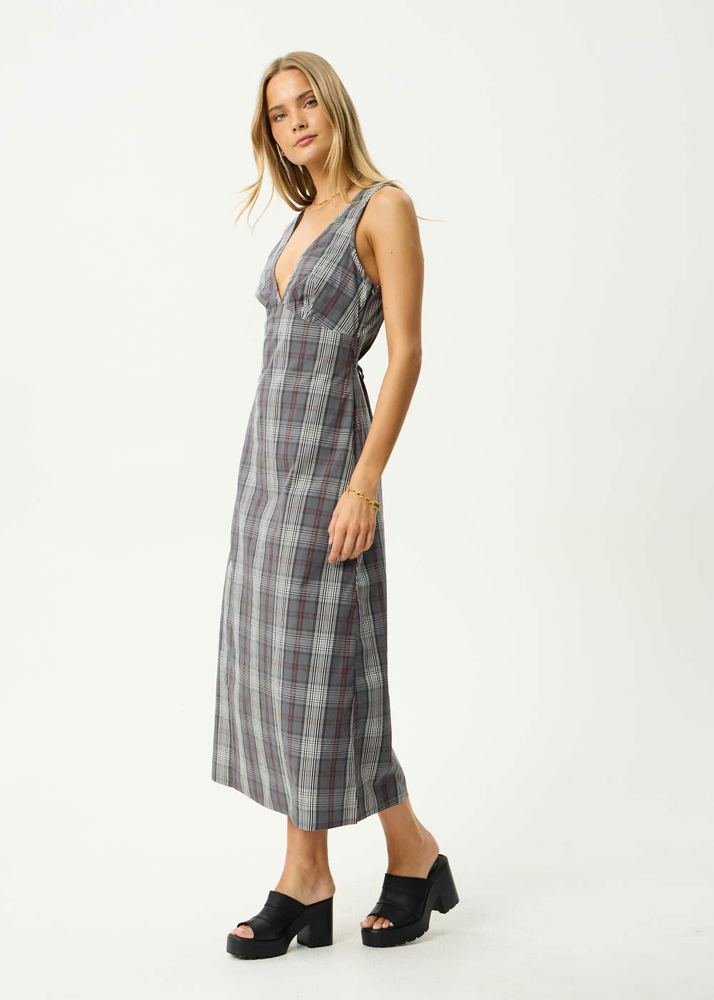 Womens Maxi Dress Eboni - Gunmetal - AFENDS