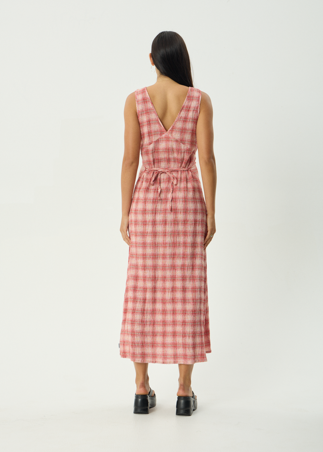 Tully Seersucker Maxi Dress – Red Check