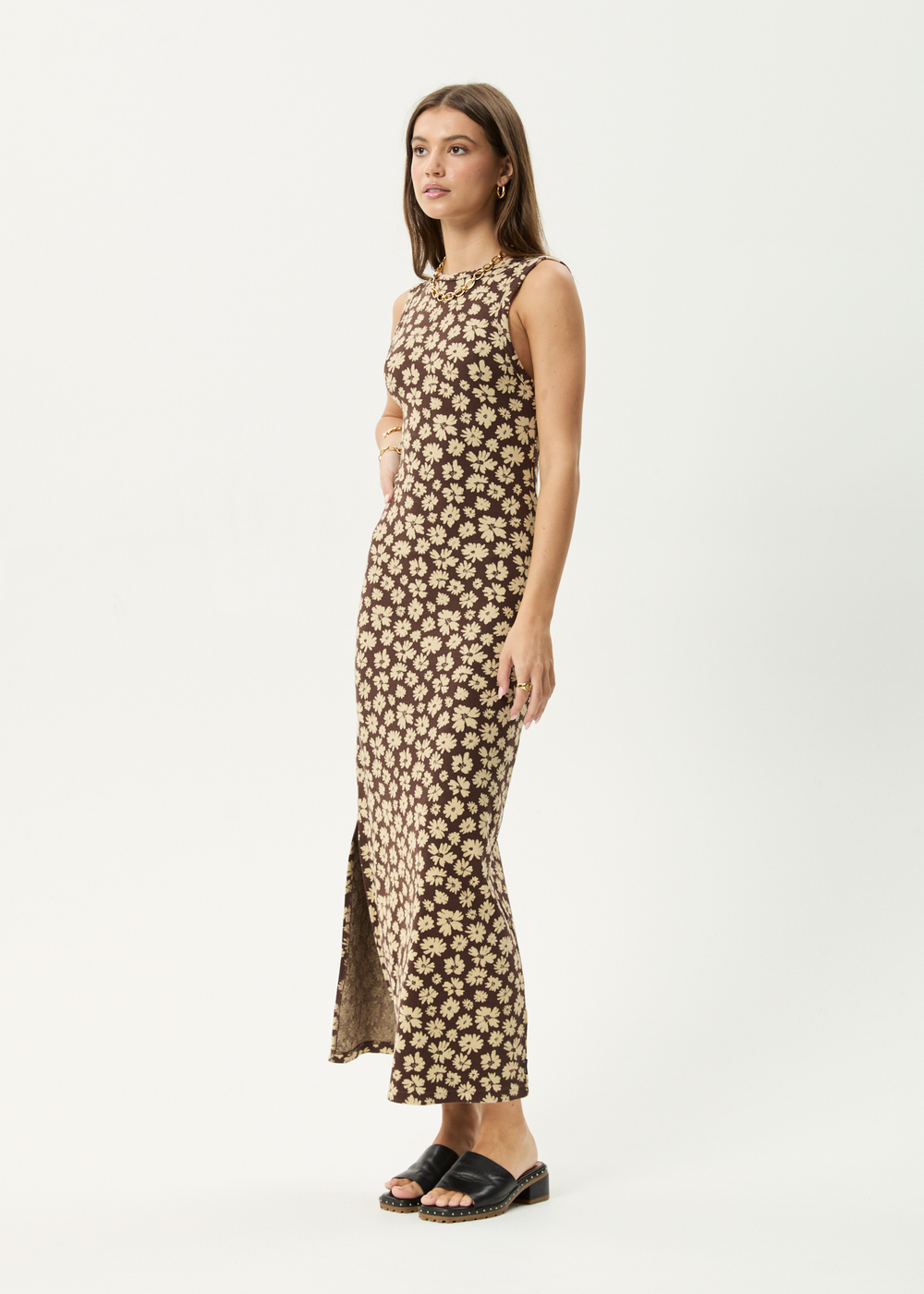 Womens Maxi Dress Astoria - Coffee - AFENDS