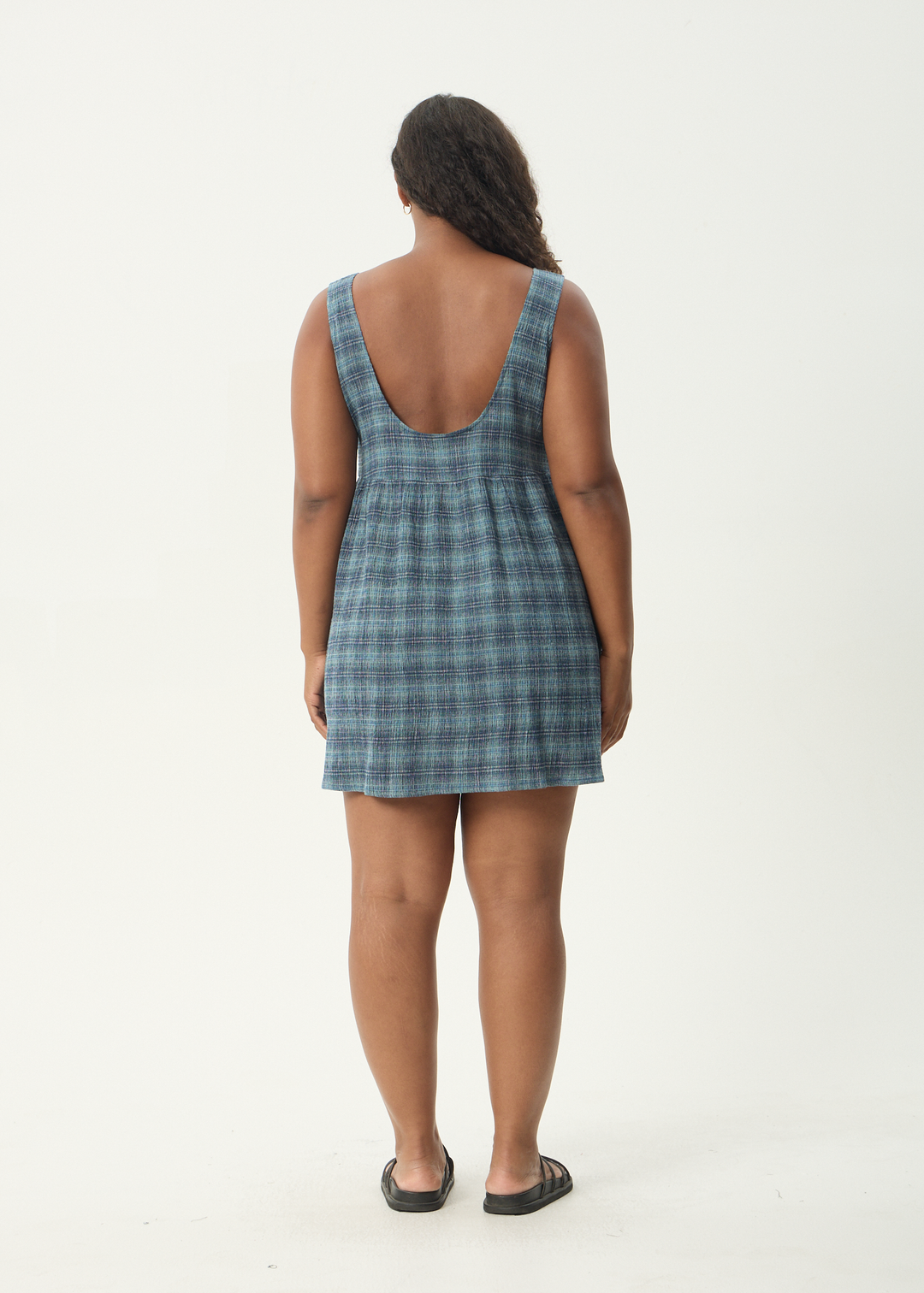 Jesse Seersucker Mini Dress – Navy Check