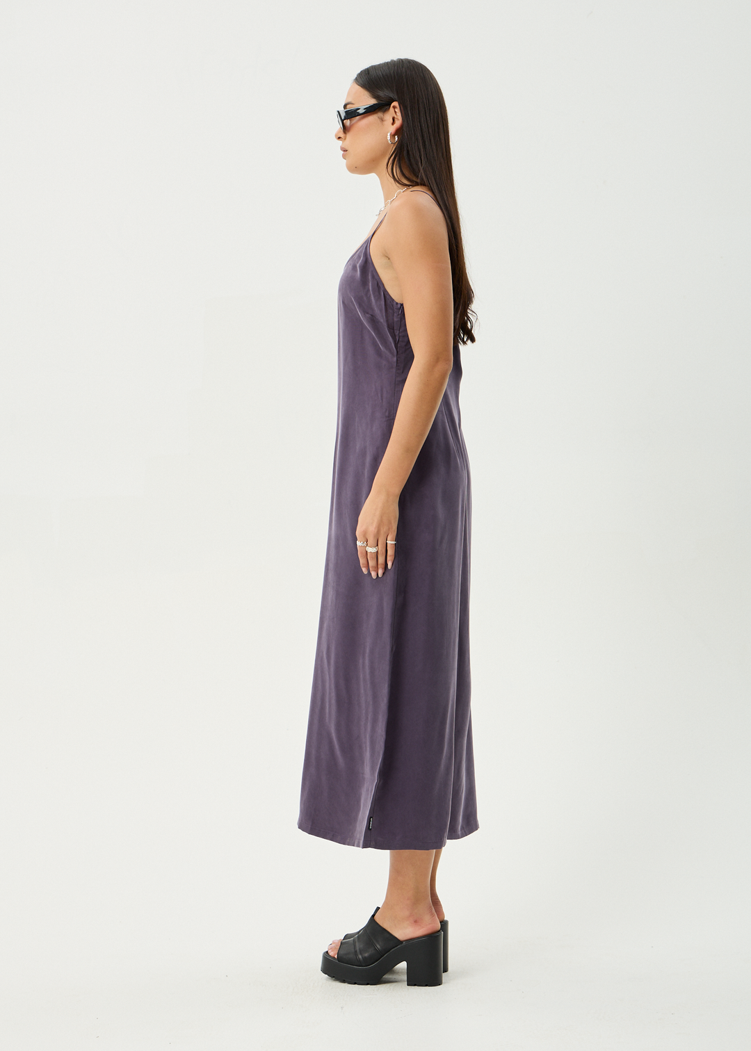 Valley Cupro Midi Dress – Aubergine