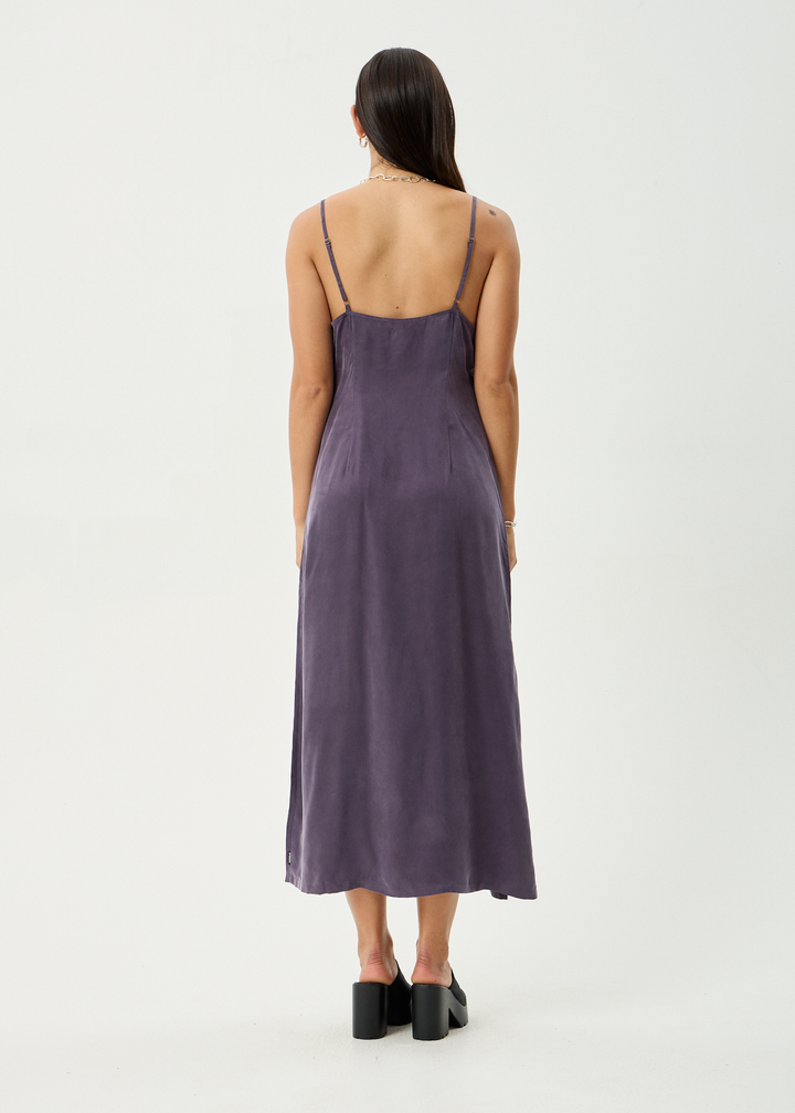Valley Cupro Midi Dress – Aubergine
