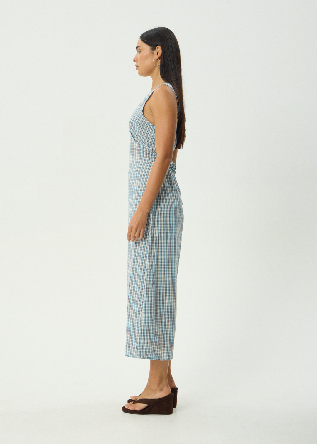 Evans Check Maxi Dress – Overcast