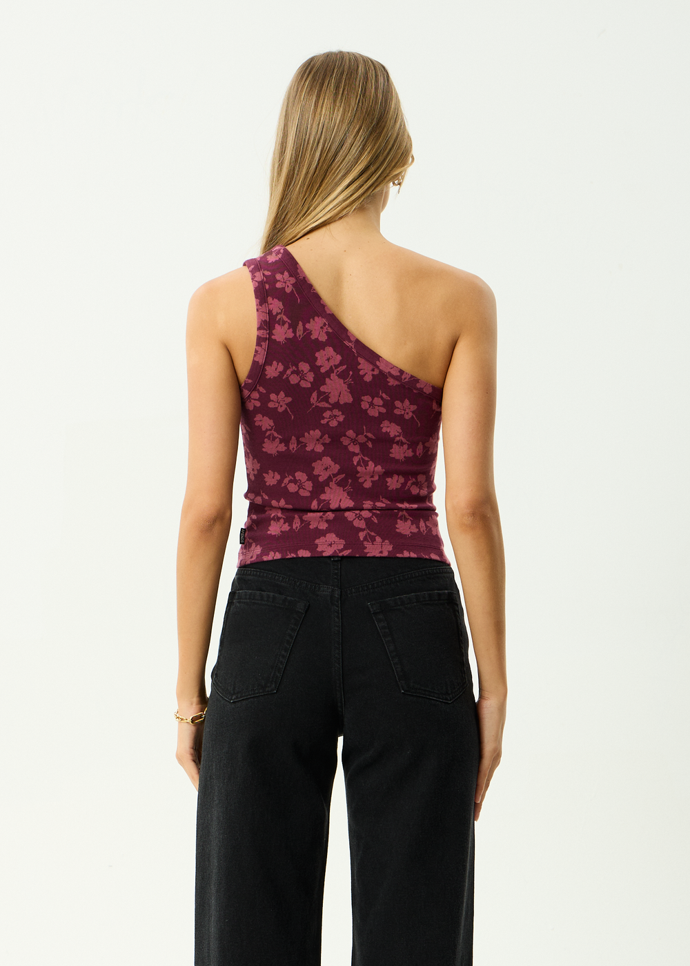 Womens One Shoulder Top Marin - Port - AFENDS