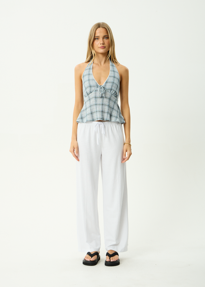 Lagoon Seersucker Halter Top – Overcast Check