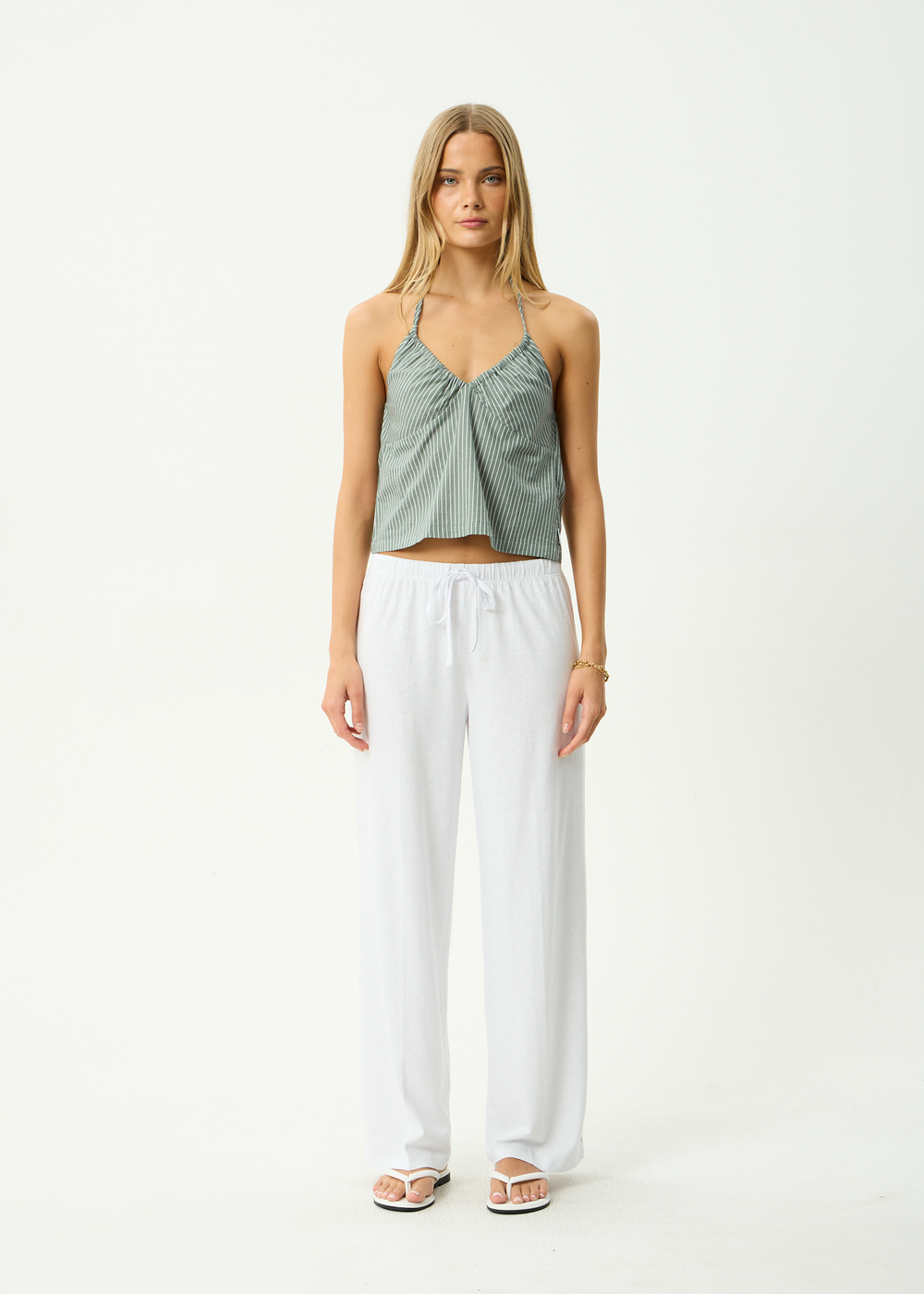 Womens Halter Top Pinned - Sycamore Stripe - AFENDS