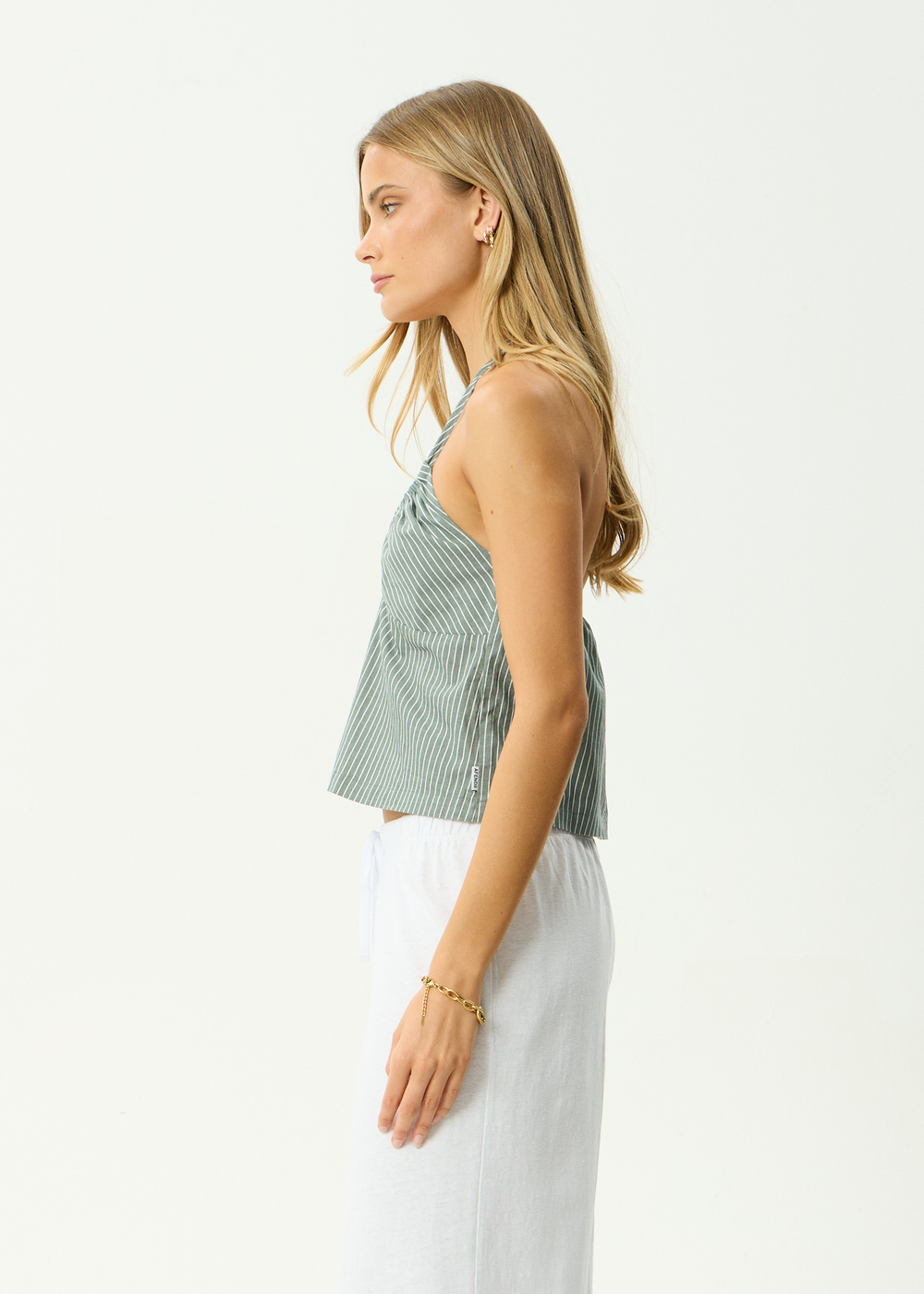 Womens Halter Top Pinned - Sycamore Stripe - AFENDS