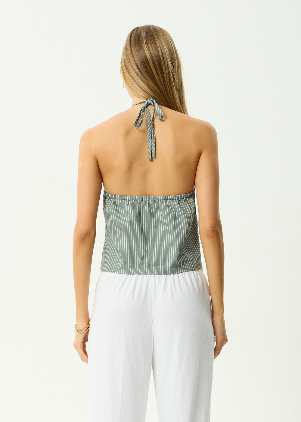 Womens Halter Top Pinned - Sycamore Stripe - AFENDS