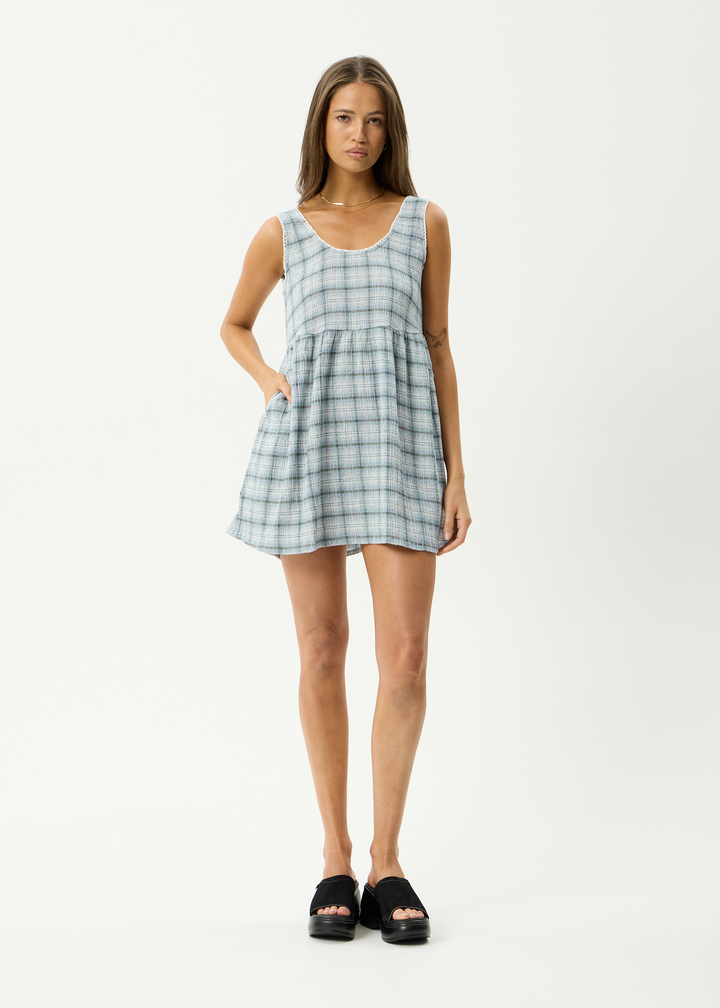 Jesse Seersucker Mini Dress – Overcast Check