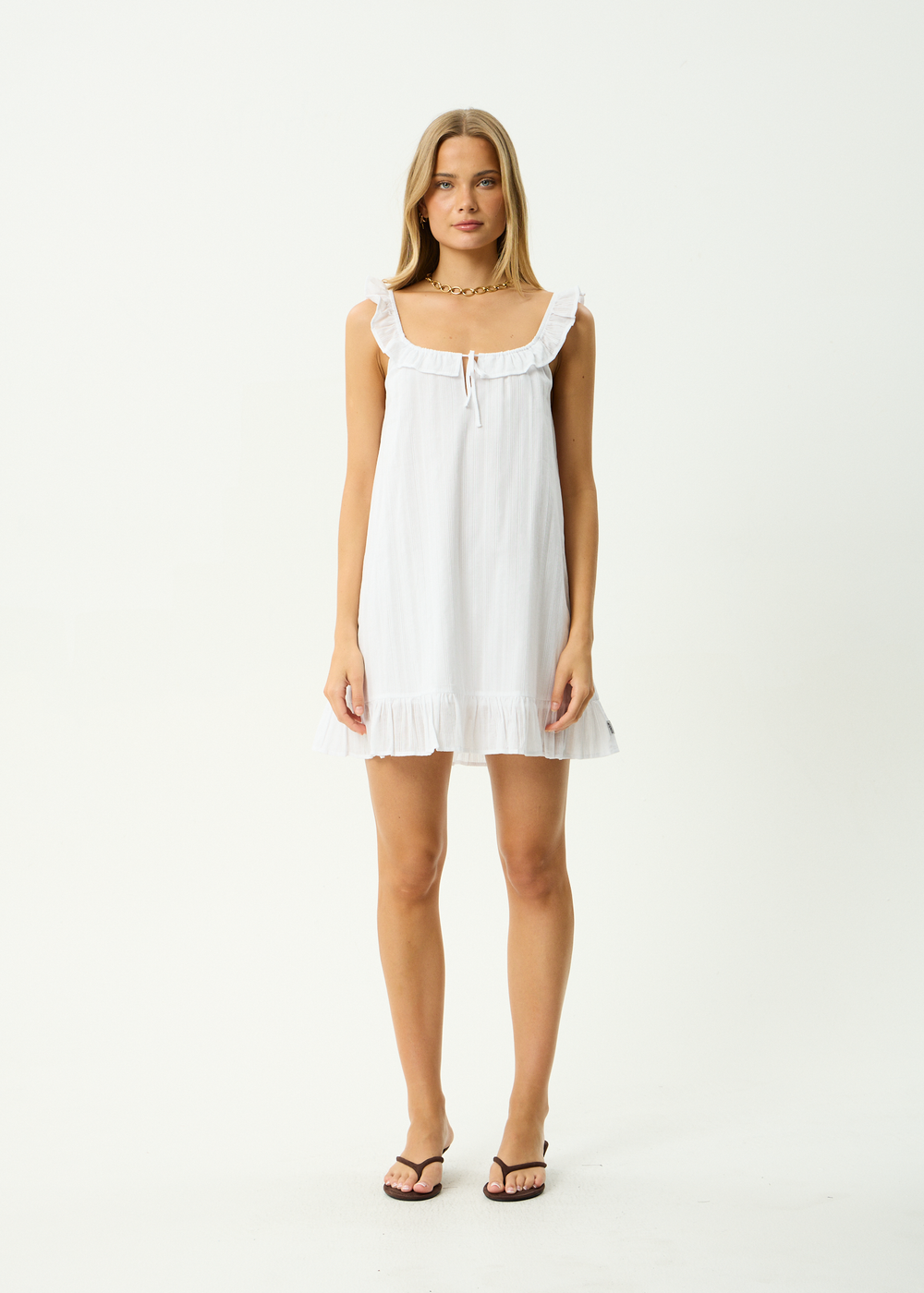 Womens Mini Dress Aquarius - White - AFENDS