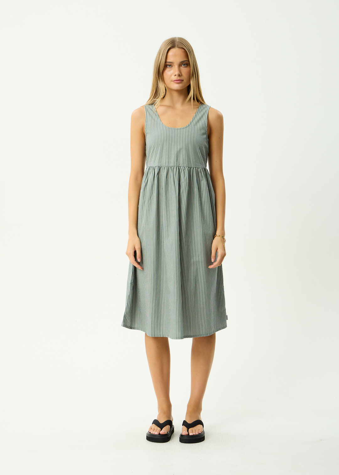 Pinned Midi Dress – Sycamore Stripe