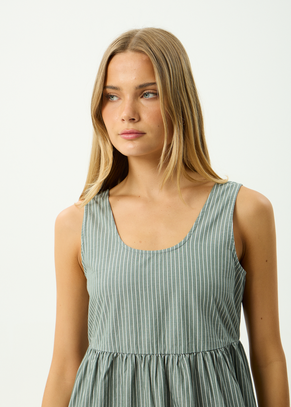 Womens Midi Dress Pinned - Sycamore Stripe - AFENDS