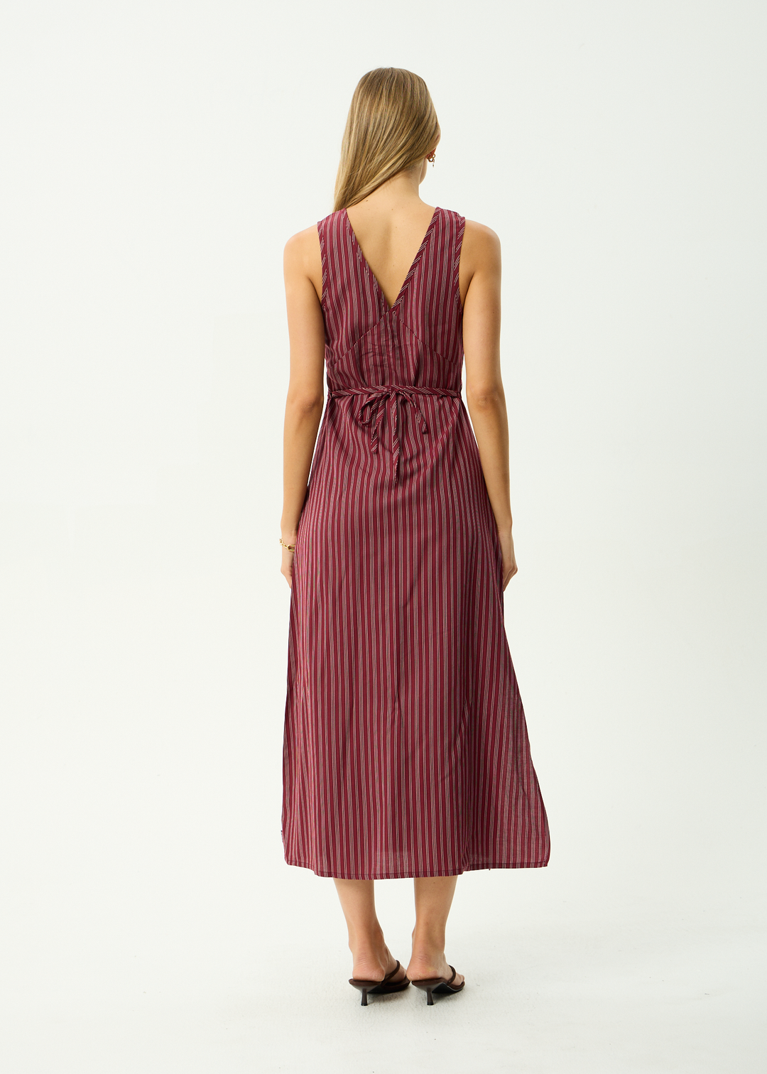 Ledger Maxi Dress – Burgundy Stripe