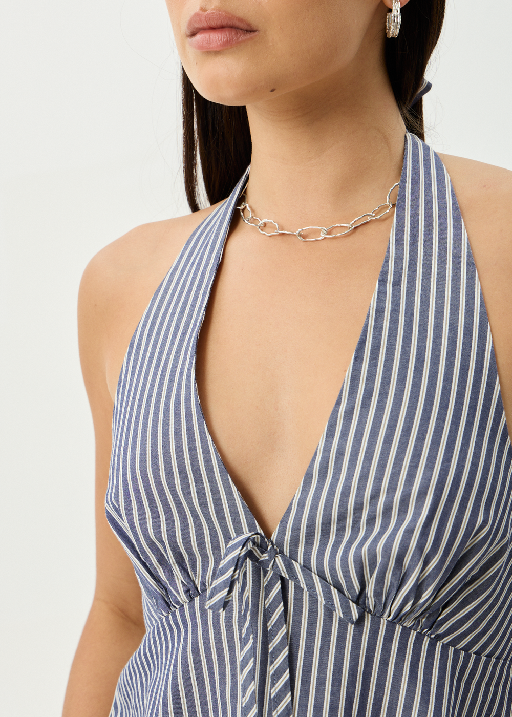 Womens Halter Top Delta - Navy Stripe - AFENDS