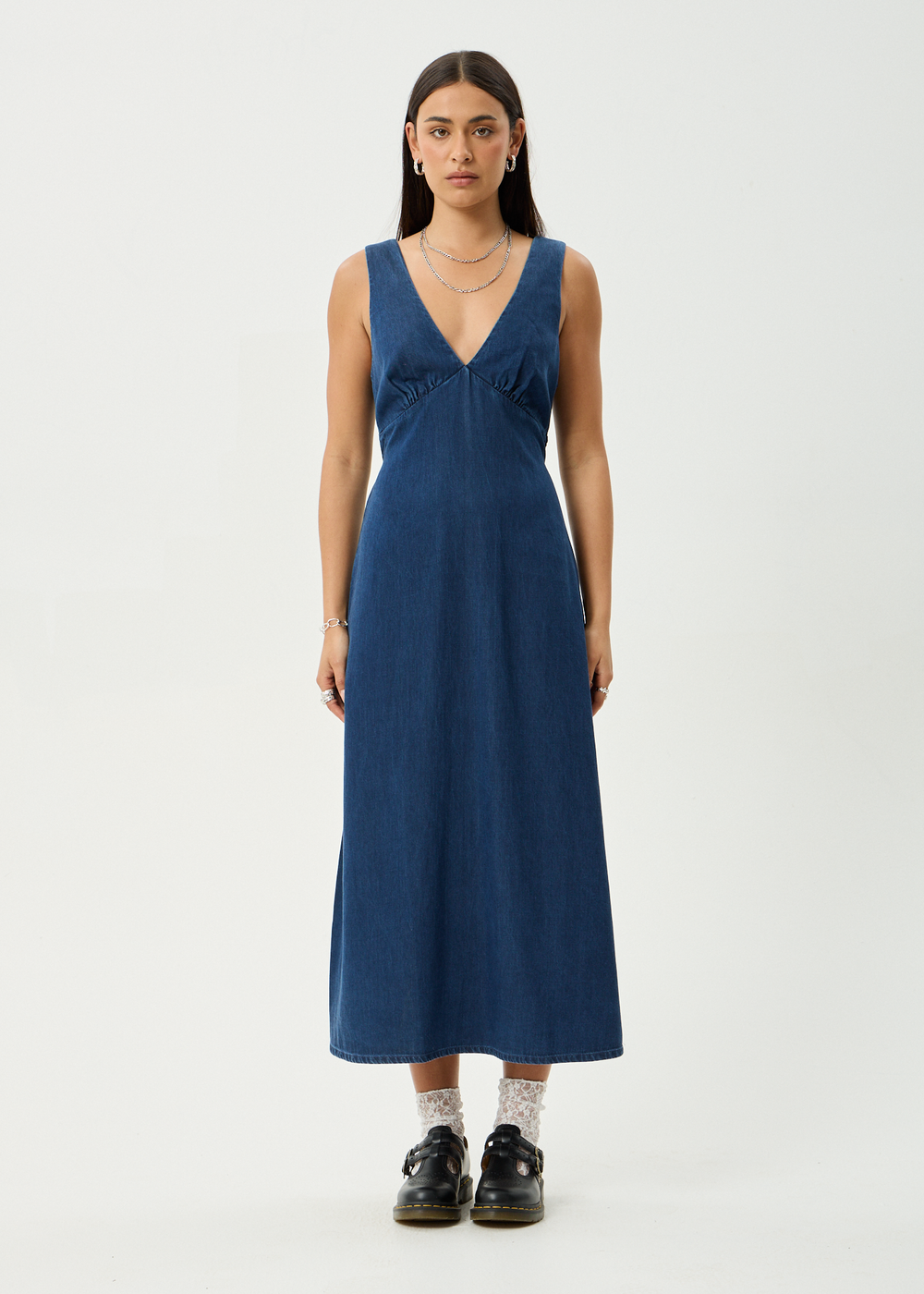 Womens Maxi Dress Palmer - Ink - AFENDS