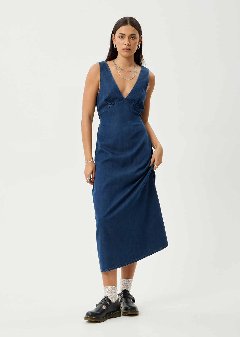 Womens Maxi Dress Palmer - Ink - AFENDS