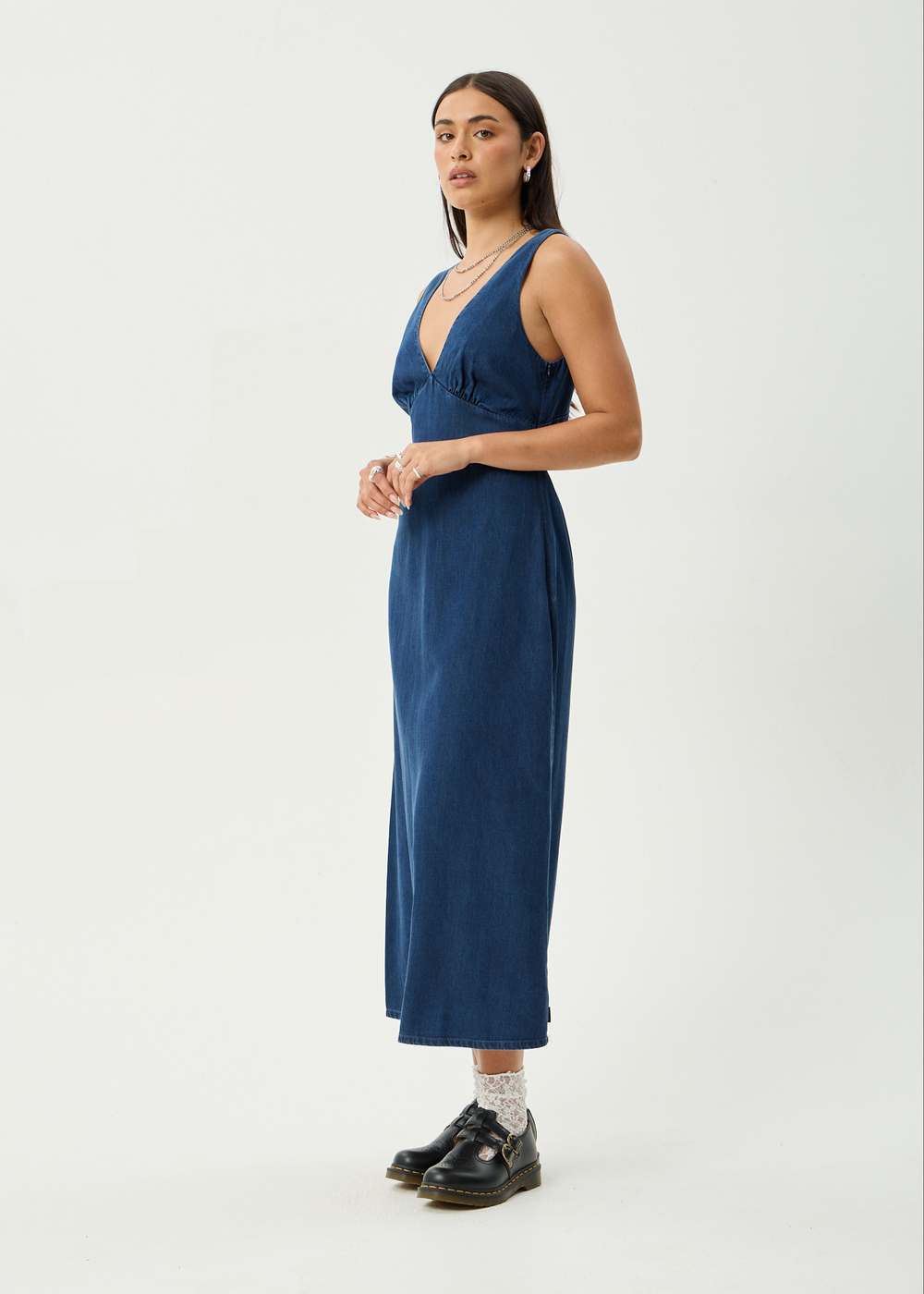 Womens Maxi Dress Palmer - Ink - AFENDS