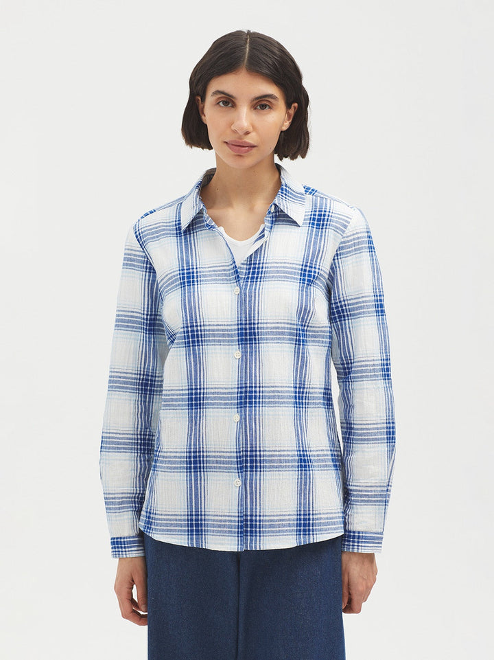 Cheesecloth Checked Shirt – Blue Check