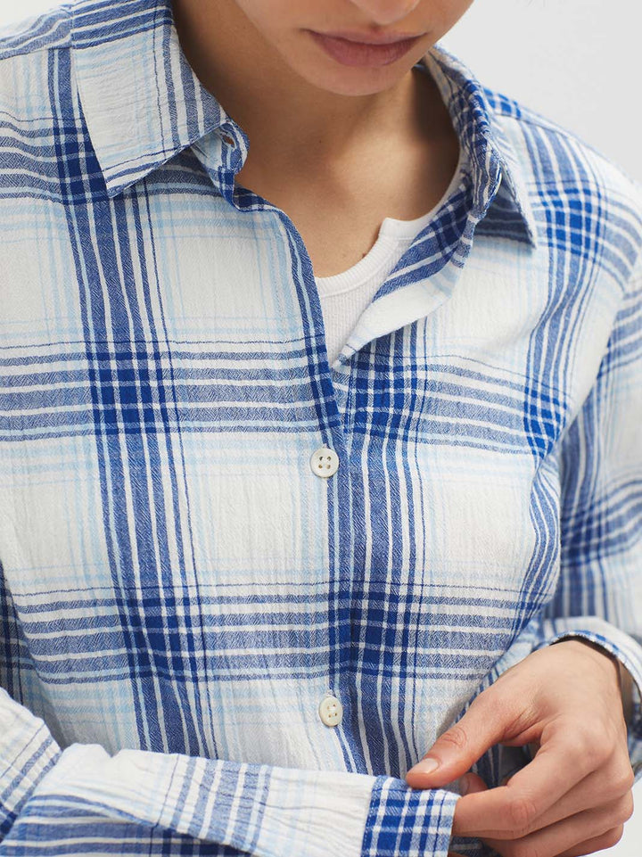 Cheesecloth Checked Shirt – Blue Check
