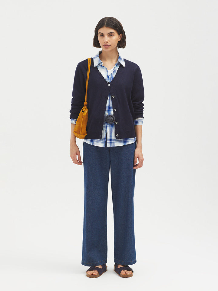 Cheesecloth Checked Shirt – Blue Check