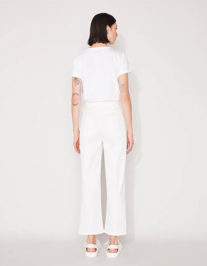 Wide Leg Cropped Jeans – Off White