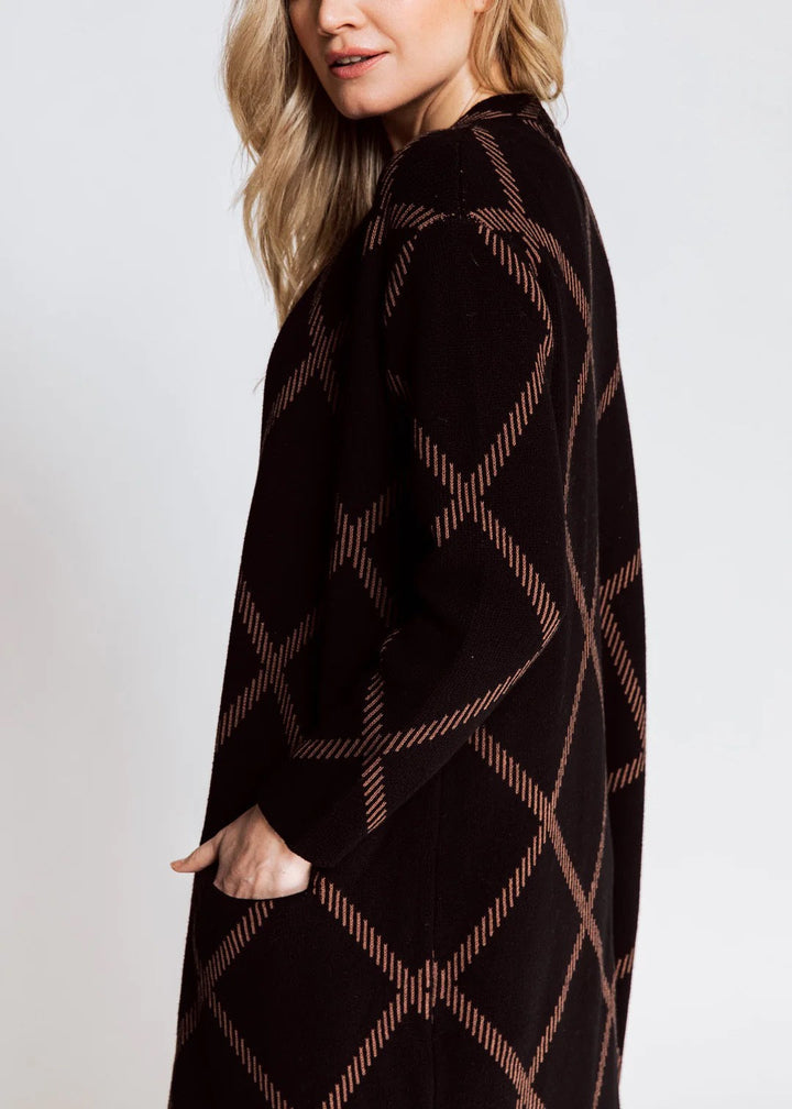 Ally Longline Cardigan – Black