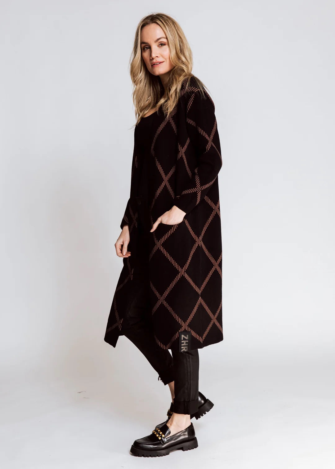 Ally Longline Cardigan – Black