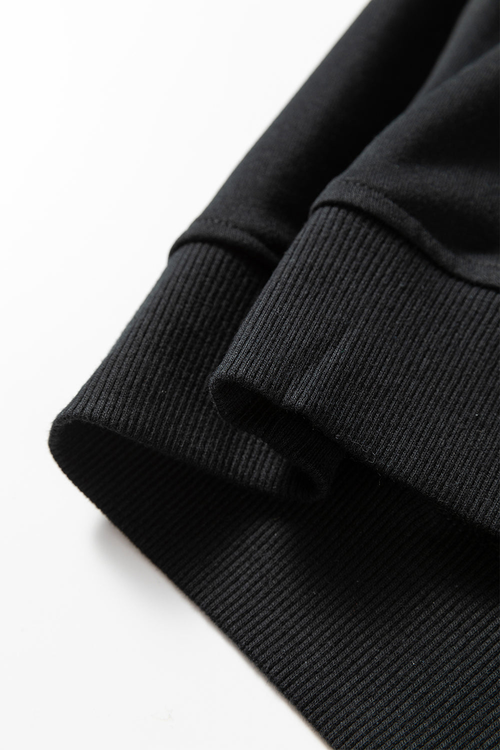 Black Contrast Piping Crewneck Pullover Mini Skirt Set