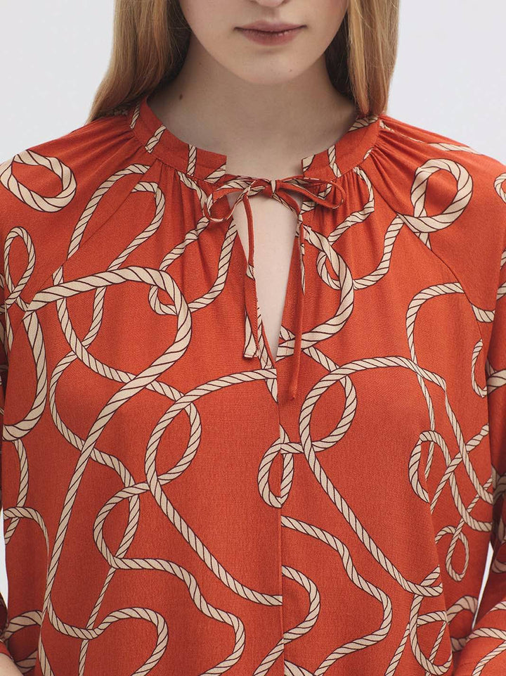 Anchor Ropes Blouse – Intense Orange
