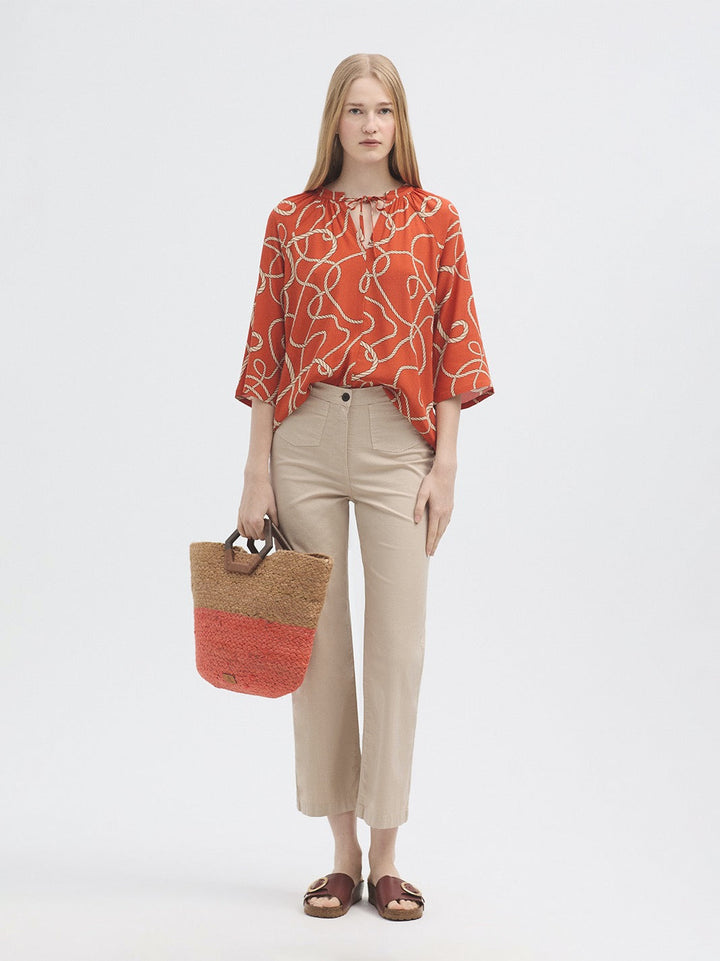 Anchor Ropes Blouse – Intense Orange
