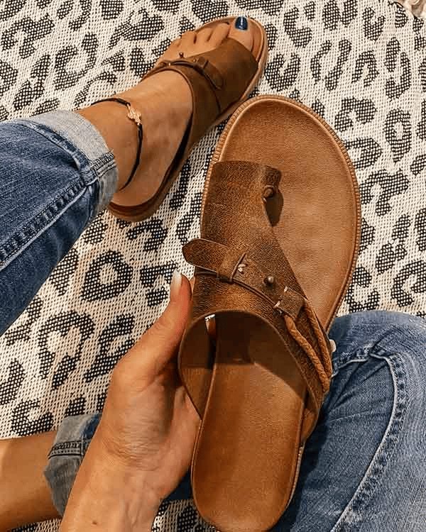 Adelaide Cushioned Vegan Leather Sandals