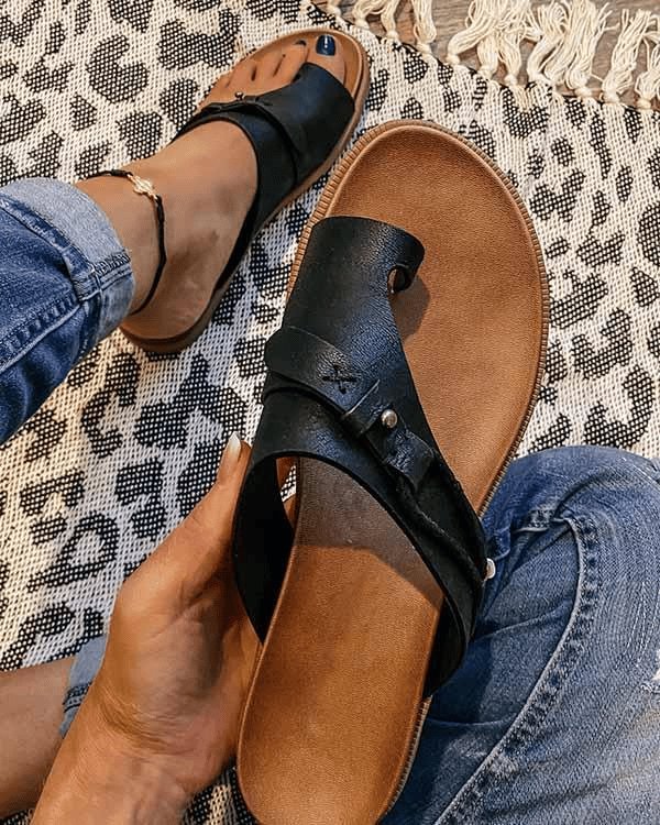 Adelaide Cushioned Vegan Leather Sandals