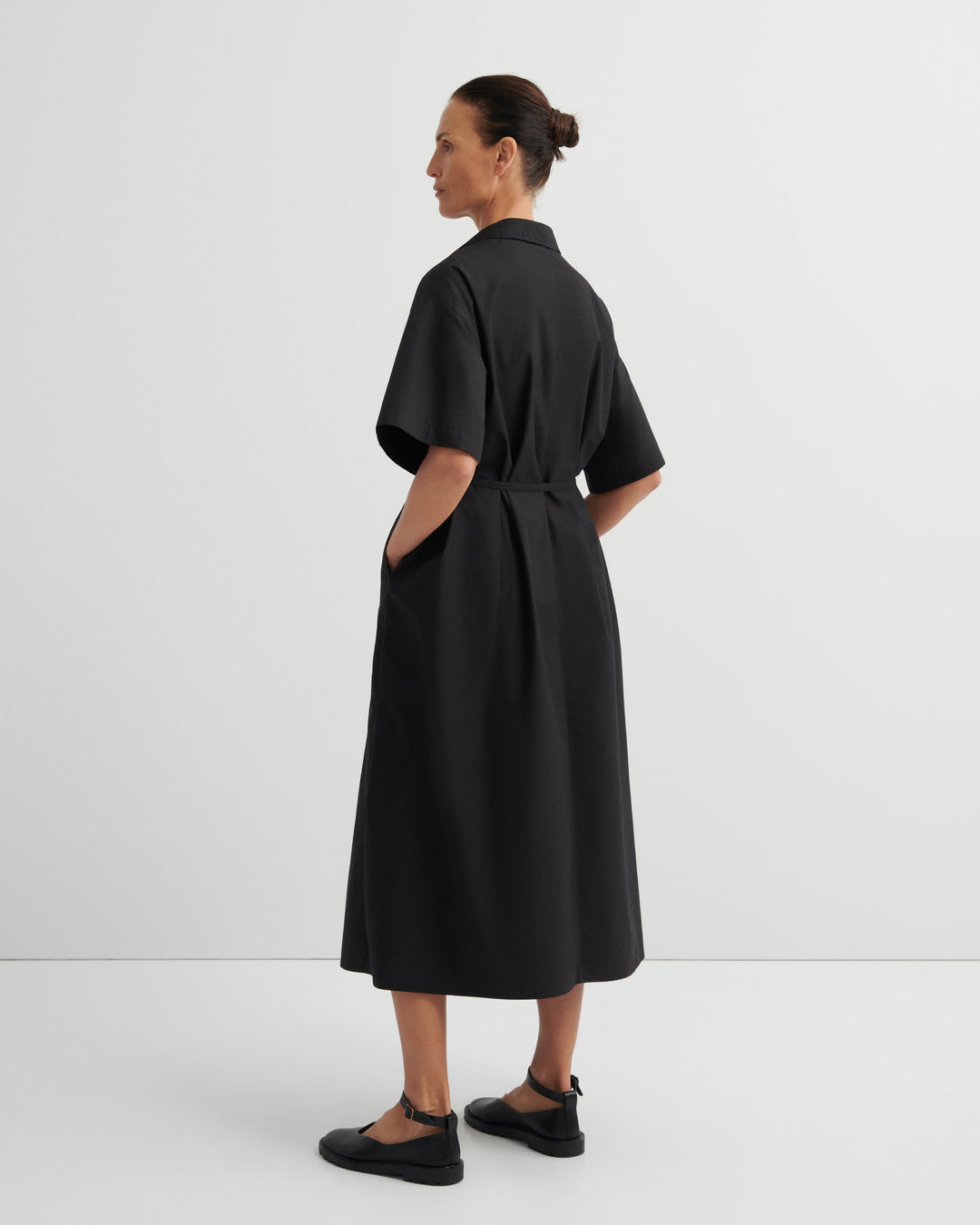 Balance Belted Oversized Shirt Dress – Black