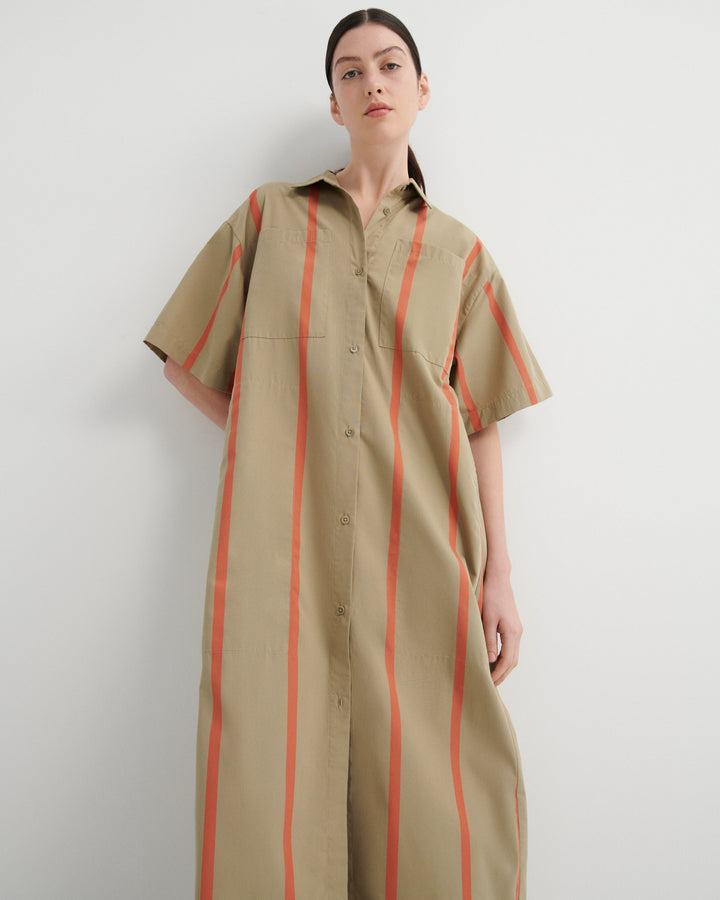 Balance Belted Oversized Shirt Dress – Nasturtium Stripe