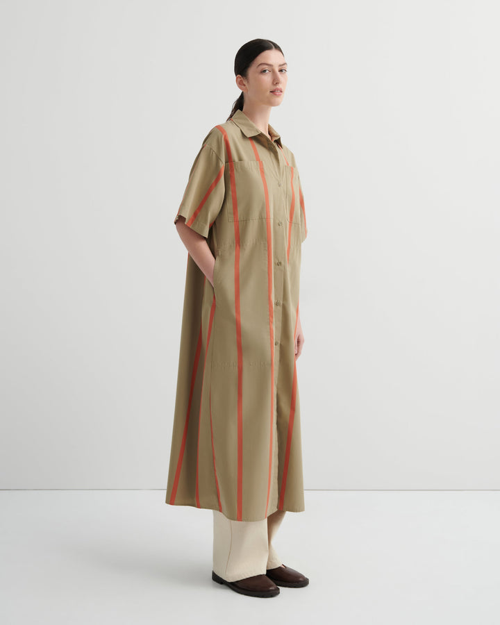 Balance Belted Oversized Shirt Dress – Nasturtium Stripe