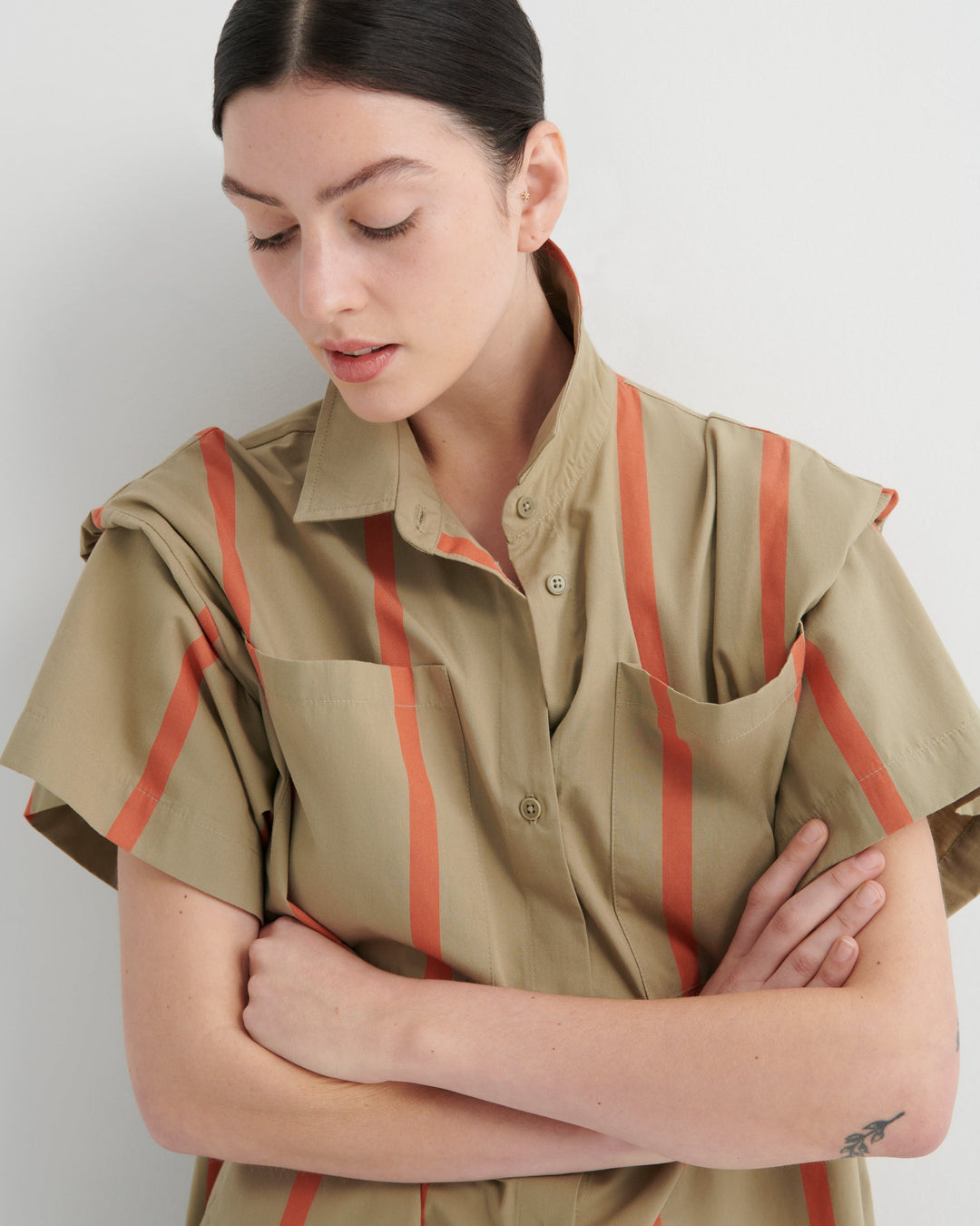 Balance Belted Oversized Shirt Dress – Nasturtium Stripe