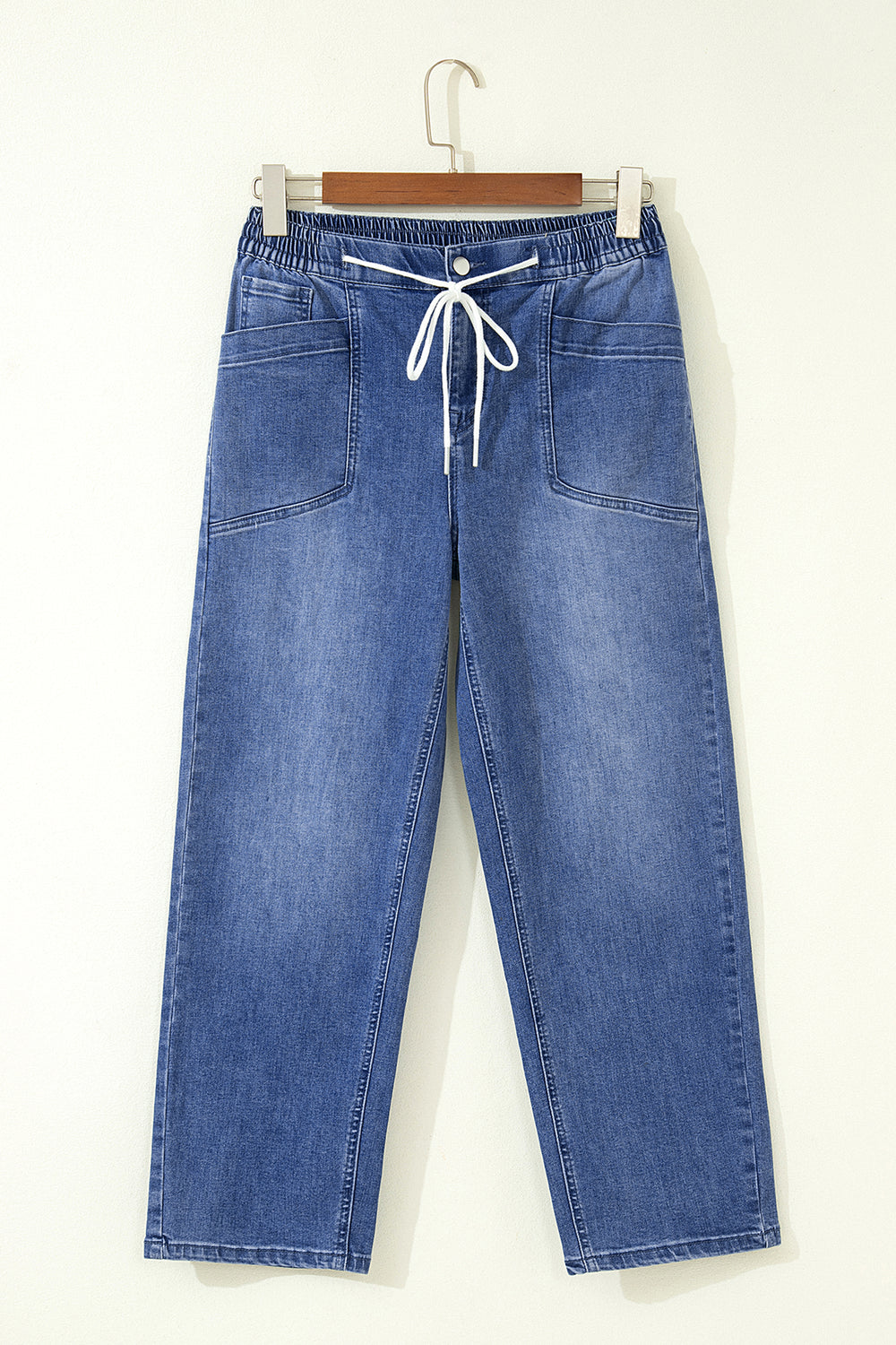 Ashleigh Blue Drawstring Waist Ankle Length Casual Jeans Regular Fit