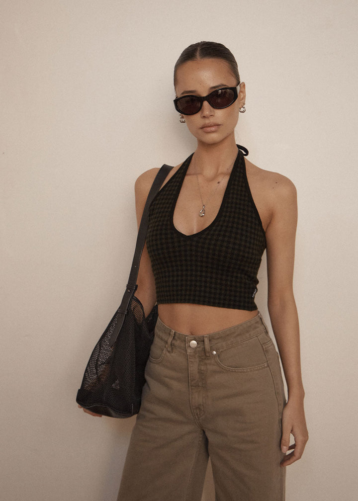 Briar Knit Halter Top – Thyme Gingham