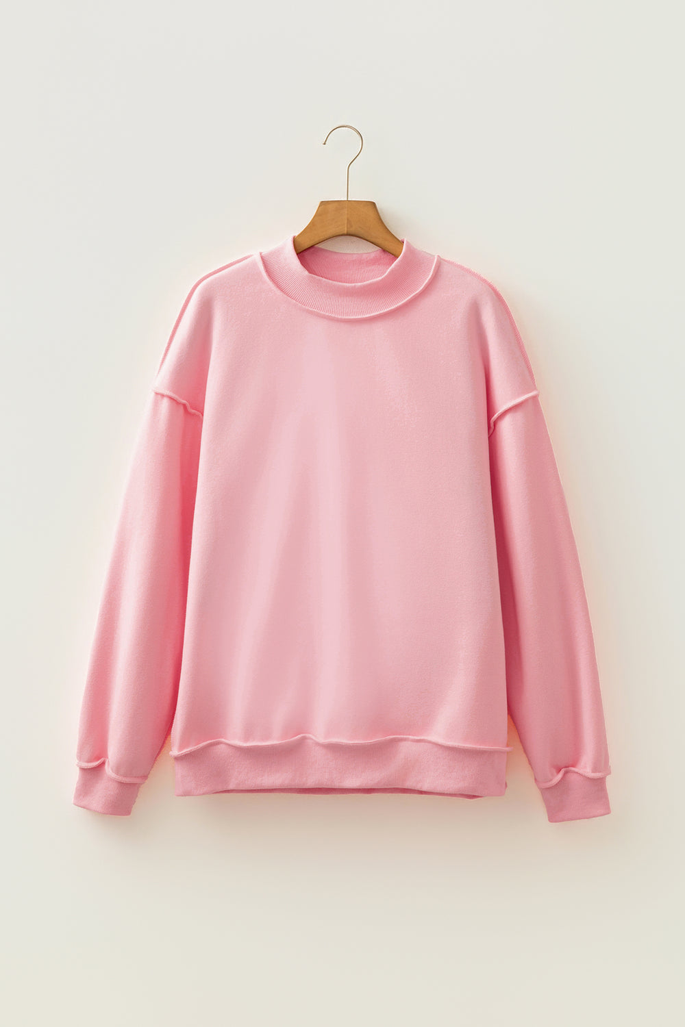 Racing Red Oversize Drop Shoulder Reversible Mock Neck Sweatshirt