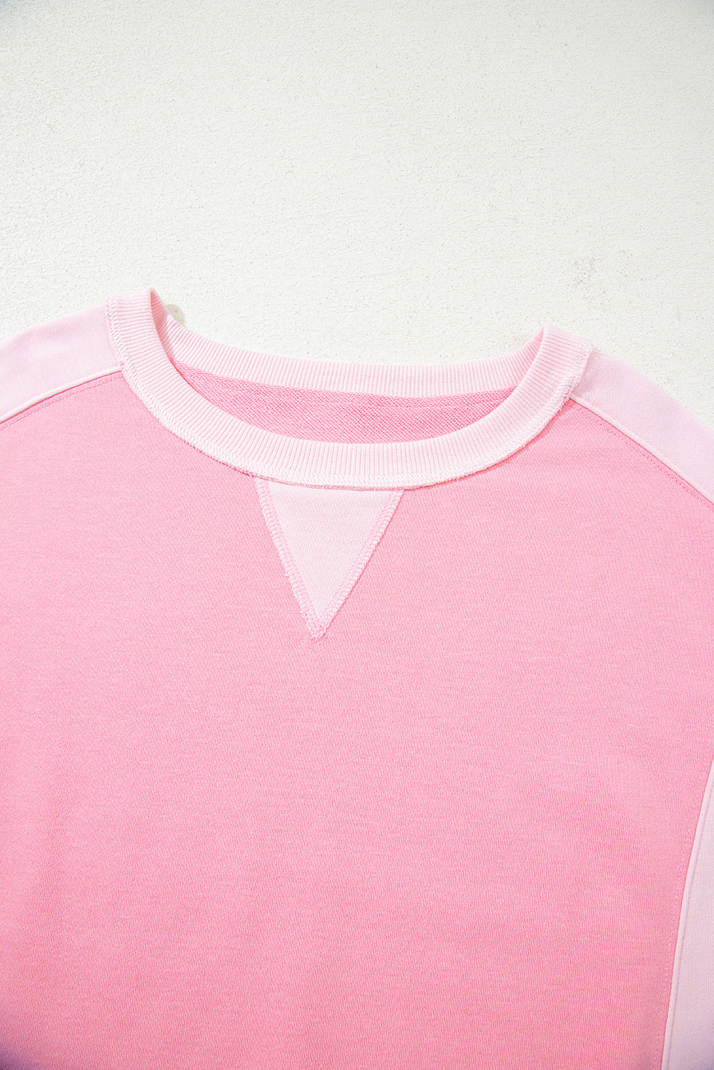 Bonbon 2-tone Color Block Patchwork Drop Shoulder Sweatshirt