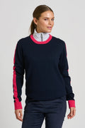 French Navy/Raspberry Trim