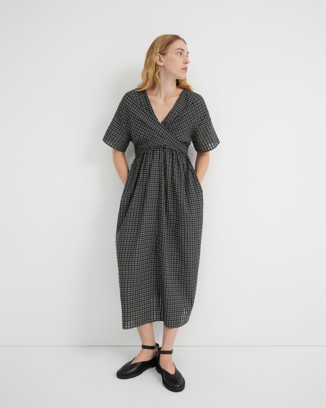 Composer Woven Check Wrap Dress – Loom Check